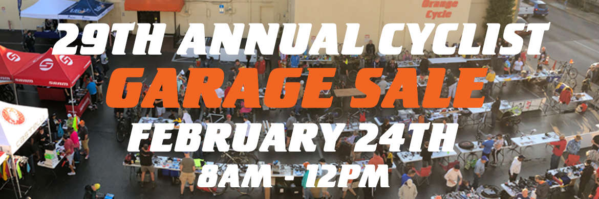 29th Annual Cyclist Garage Sale, February 24th 8am-12pm