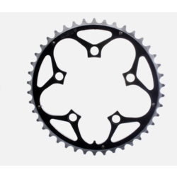 Rocket Rings Alloy 94mm 5-bolt 42T Ramped Black Chainring 8sp 9sp 10sp - OPEN BOX