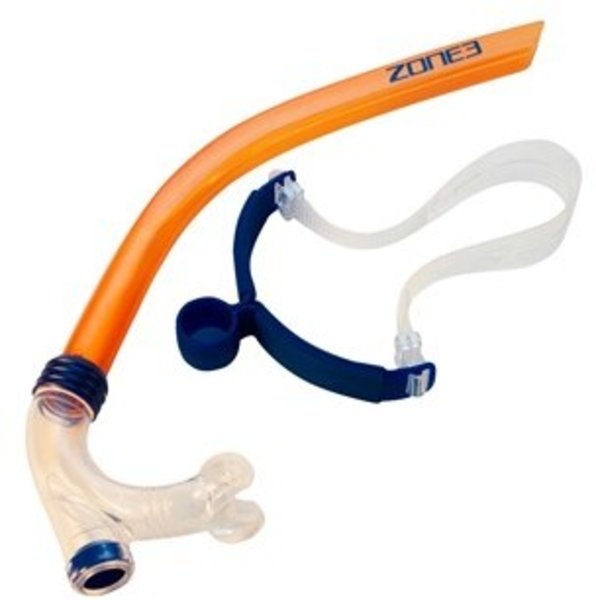 ZONE 3 Front Facing Swim Drill Snorkel - ORANGE/CLEAR/NAVY - One Size