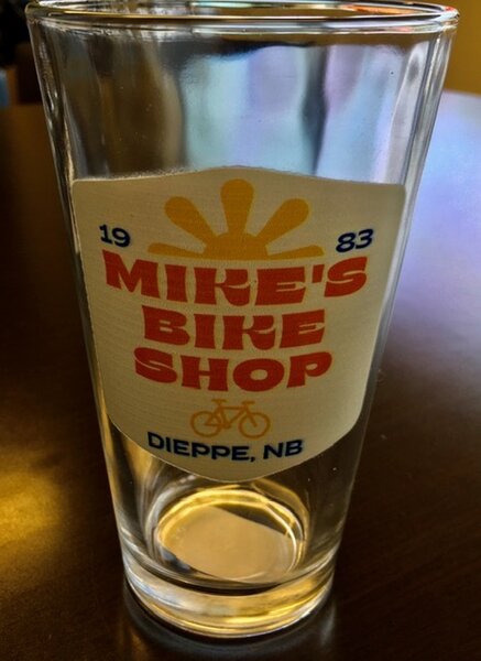 Mike's Bike Shop MBS CUSTOM : RETRO LOGO 16oz PINT GLASS