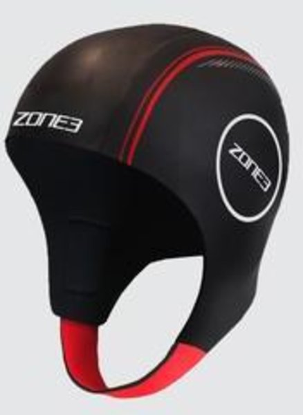 ZONE 3 Neoprene Swim Cap - BLACK/RED - Small