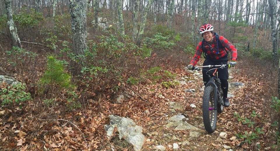 Our Roanoke service manager riding mountain bikes
