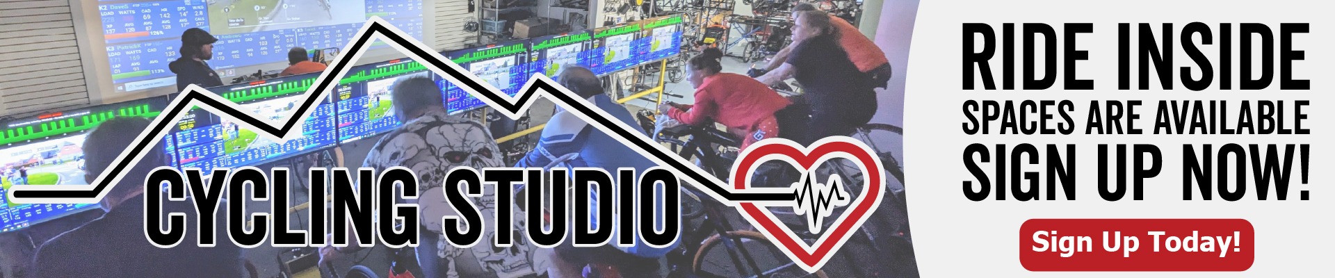 The Bike Rack Indoor cycling studio Ride inside today