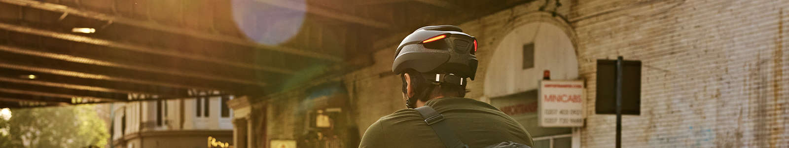 "lumos helmet on rider"