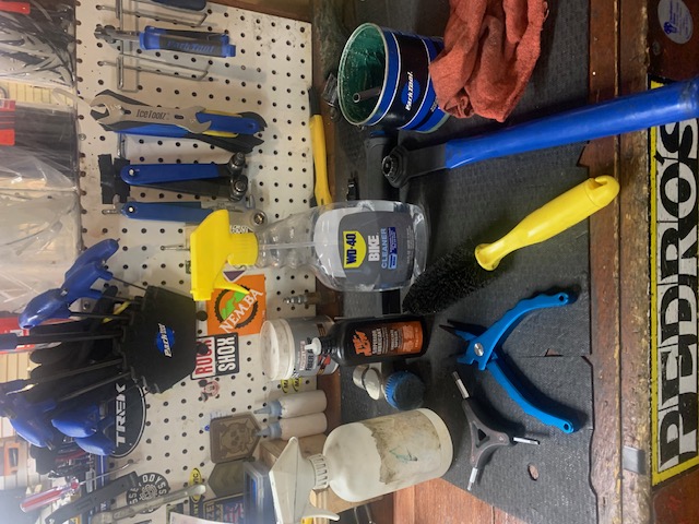 "tools used during abike tune up"