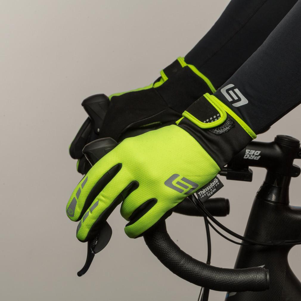 "high visibility cycling gloves"