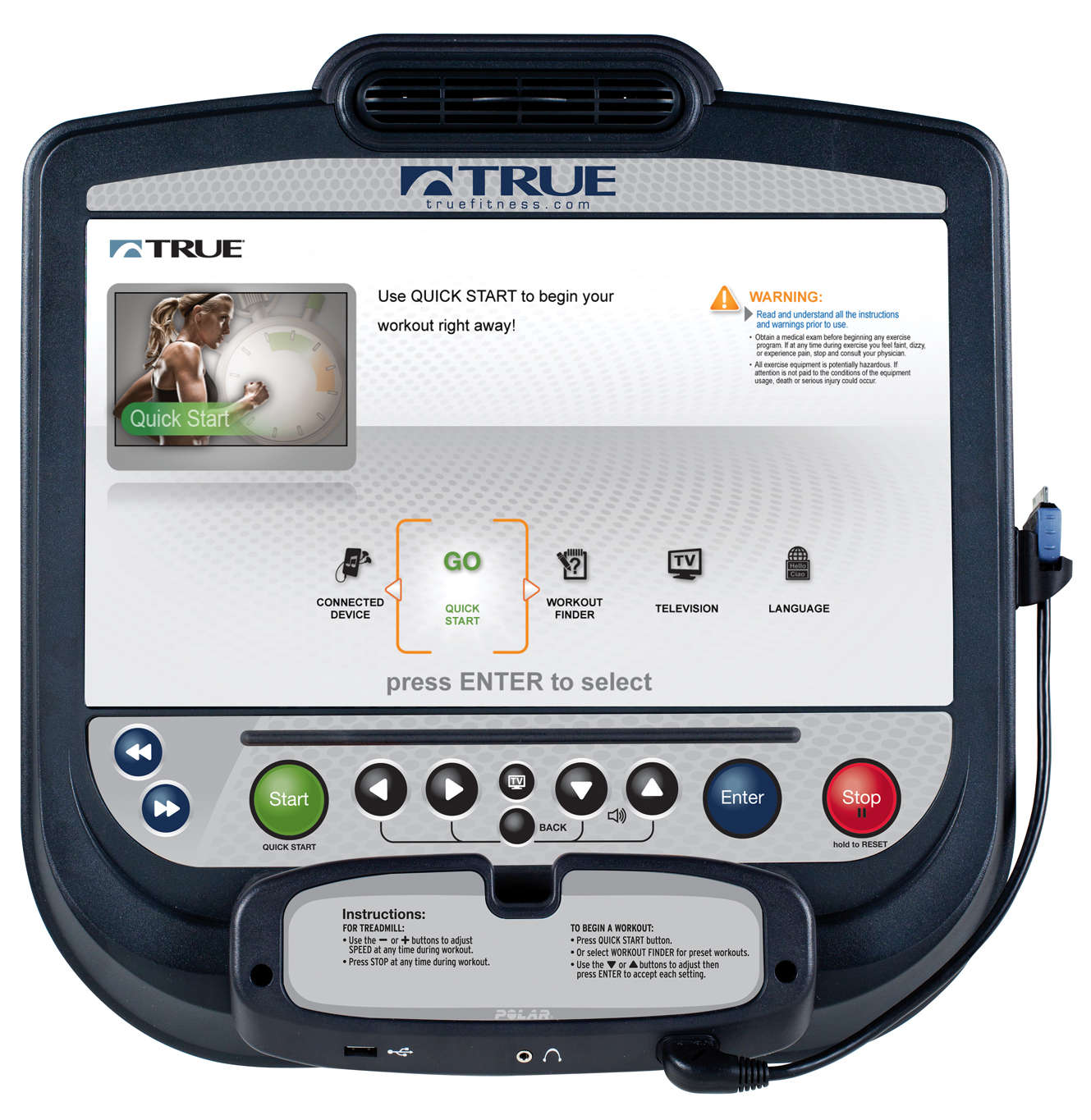 True Fitness ES900 Treadmill 15” Escalate Console Scheller's