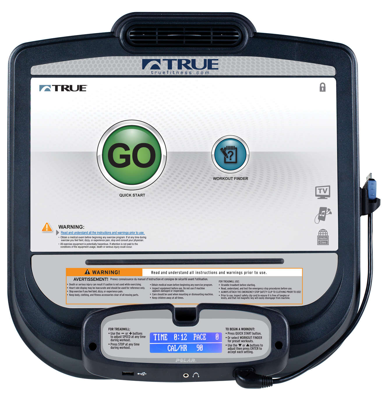 True Fitness ES900 Treadmill Transcend16 Touch Screen Console