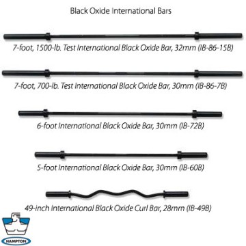 Hampton Fitness Black Oxide Bars