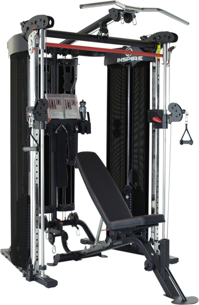 Inspire Fitness FT2 Functional Trainer Package Includes Bench, Leg Extension and Connecting Hardware 