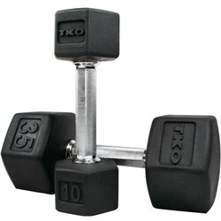 TKO Fitness Tri Grip Hex Rubber Dumbbell - Pair