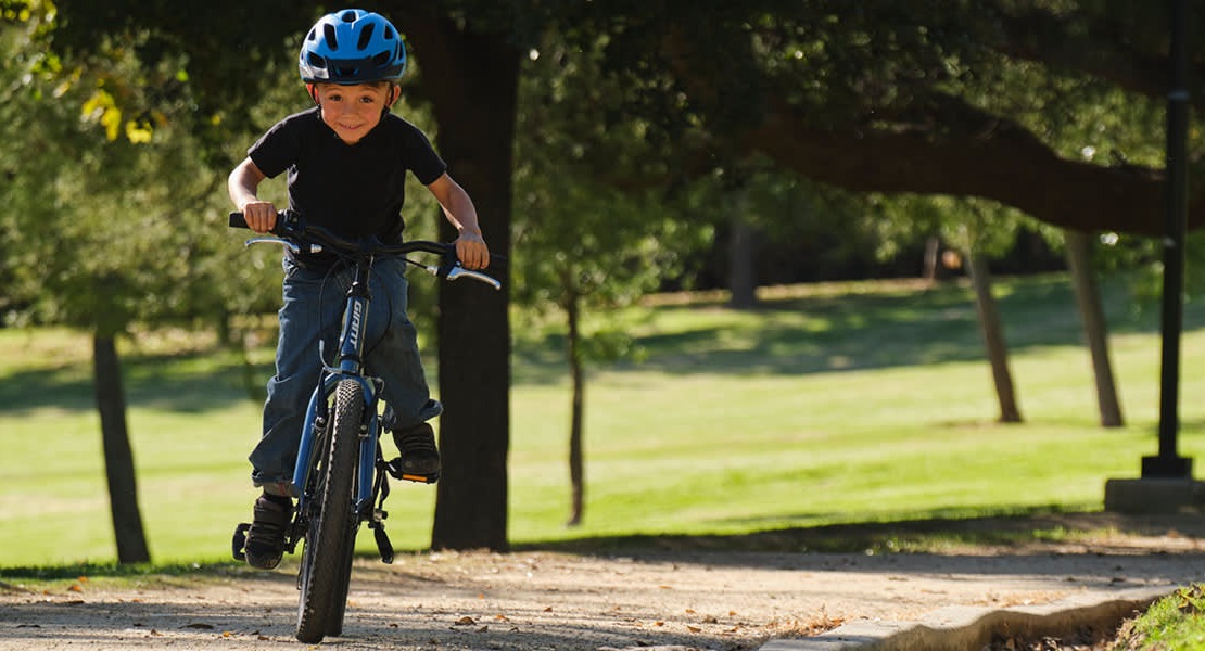 Boy on 20-inch kids' bike