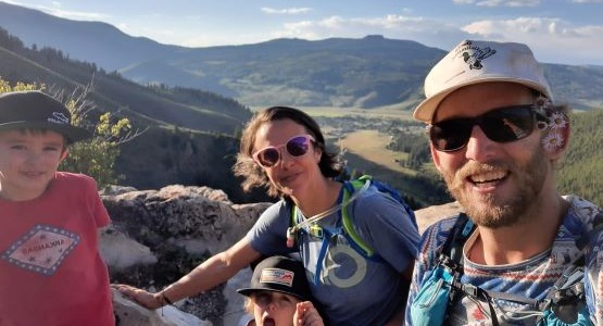 Chris Brosh and family in mountains