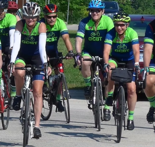 Great Canadian Bicycle Tours riders enjoying a scenic weekend tour near Guelph, Ontario