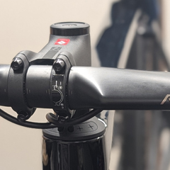 Bontrager Elite stem and RSL bar for a custom Madone SL build at our shop in Guelph, Ontario