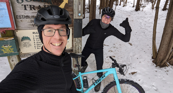Tim and James out at GORBA riding all winter long in Guelph, Ontario