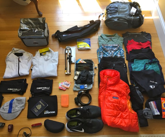 A look at the gear to be packed for a bicycle tour