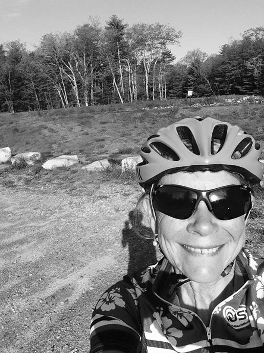 A happy cyclist, Judy smiles for the camera