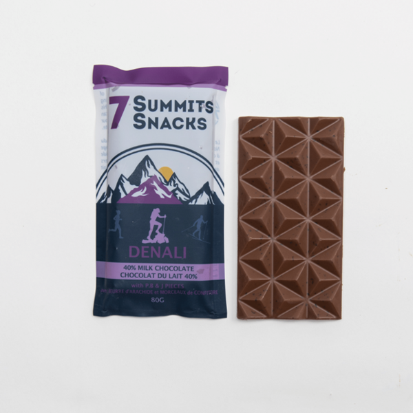 7 Summits Snacks Denali Superfood Milk Chocolate Bar Flavor: Peanut Butter and Wild Blueberries