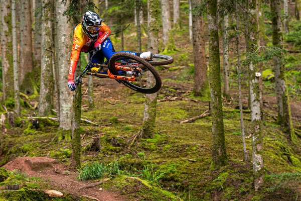 Downhill mountain bikes are made for riding fast down the most challenging terrain on the mountain.