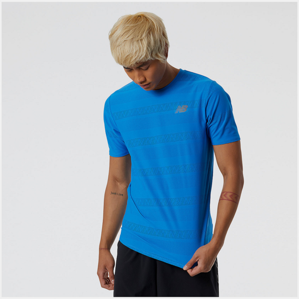 New Balance Q Speed Jacquard Shirt - Men's Color: Serene Blue