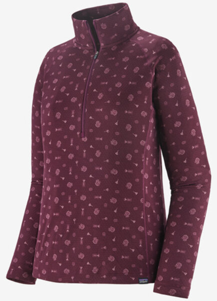Patagonia Capilene Midweight Zip-Neck - Long Sleeve - Women's Color: Fire Floral: Night Plum