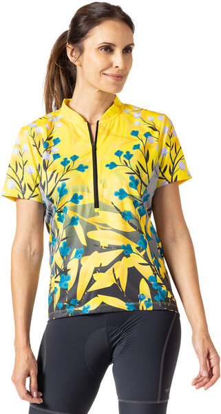 Terry Breakaway Mesh Short Sleeve Bike Jersey Plus - Women's Color: Chain Forest Yellow