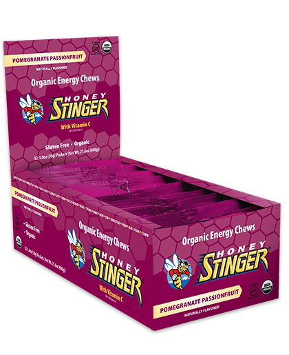 Honey Stinger Organic Energy Chew - Pomegranate Passionfruit (50g) - Box of 12 