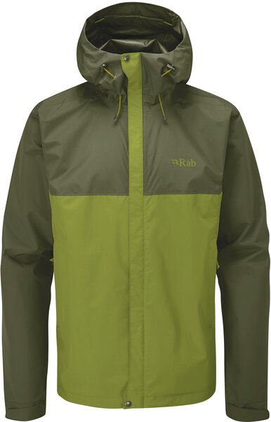 Rab Downpour Eco Waterproof Jacket - Men's Color: Army/Aspen Green