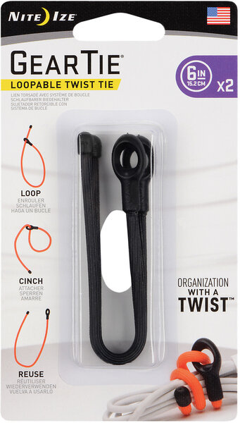 Nite Ize Gear Tie Loopable Twist Tie - 6" - 2 Pack