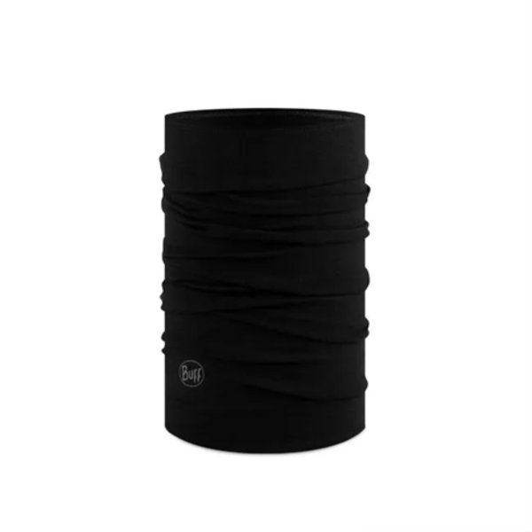 Buff Merino Midweight Neckwear - Solid Color: Black