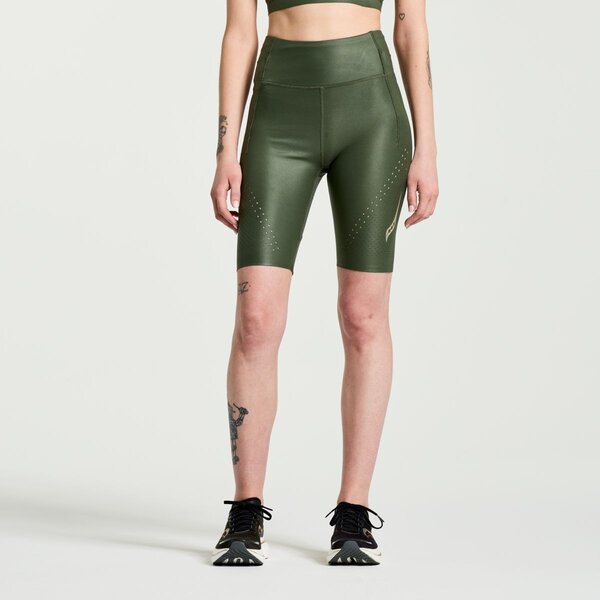 Saucony Pinnacle Tight Shorts - 8" - Women's Color: Climbing Ivy