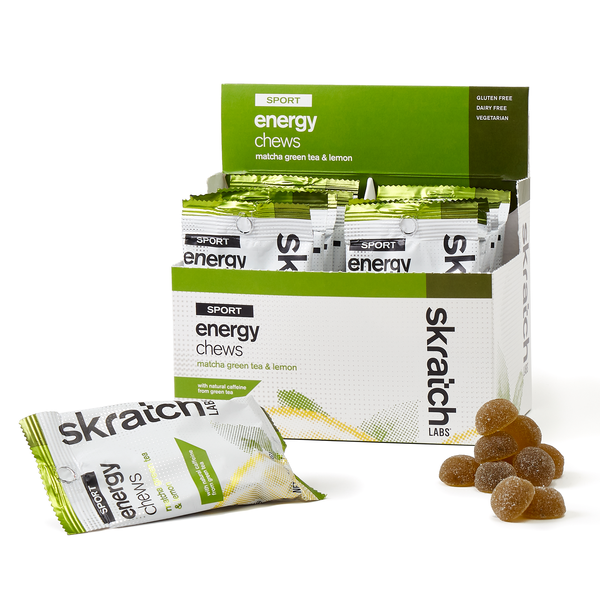 Skratch Labs Sport Energy Chews - Matcha Green Tea & Lemon (50g) - Box of 10 Pouches