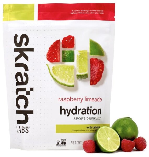 Skratch Labs Sport Hydration Drink Mix - Raspberry Limeade w/ Caffeine 440g/1lb