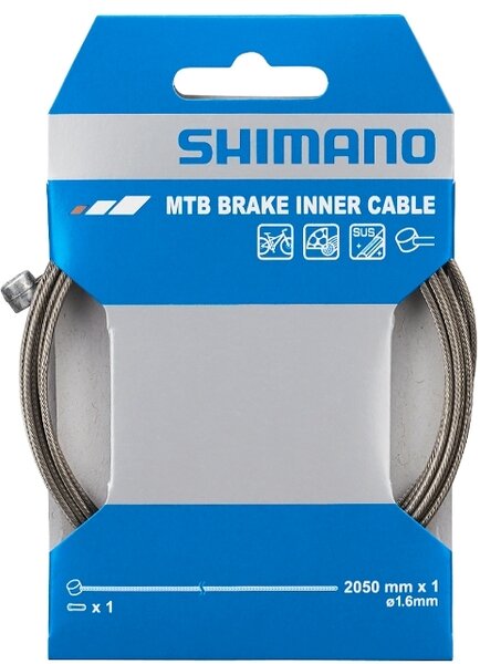 Shimano Shimano Brake Cable, 1.6mm, 2050mm, Stainless Steel, MTB