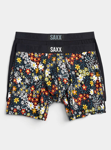 Saxx Vibe Boxer Brief 2-Pack - Men's Color: Daisy Field/Black