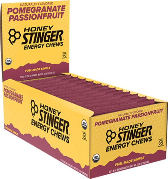 Honey Stinger Organic Energy Chew - Pomegranate Passionfruit (50g) - Box of 12