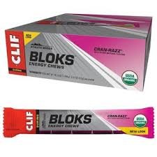 Clif Bloks Energy Chews - Cran-Razz - Box of 18 Packs (6 x 10g chews per pack) 