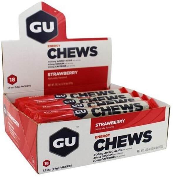 GU Energy Chews - Strawberry - Box of 18 packs (54g each)