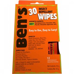 Ben's Ben’s 30% Tick & Insect Repellent Wipes, 12 per Box
