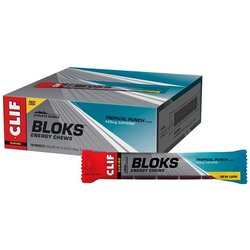 Clif Bloks Energy Chews - Tropical Punch - Box of 18 Packs (6 x 10g chews per pack)