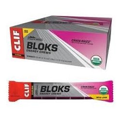 Clif Bloks Energy Chews - Cran-Razz - Box of 18 Packs (6 x 10g chews per pack)