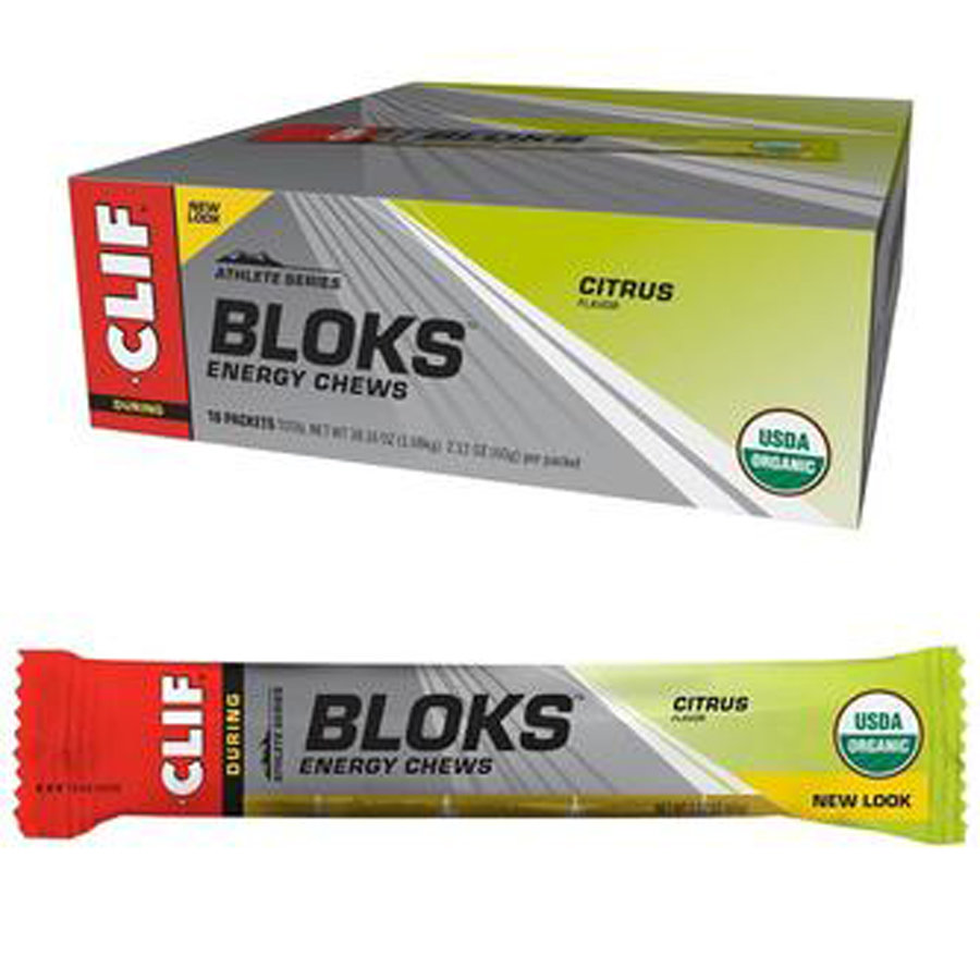 Clif Bloks Energy Chews Citrus Box of 18 Packs (6 x 10g chews per