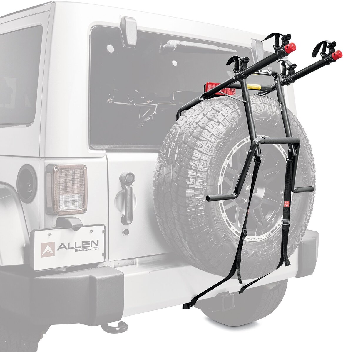 Allen 322DN 2Bike Spare Tire Rack w/Tie Down For JLWRANGLER Wheelworks Belmont