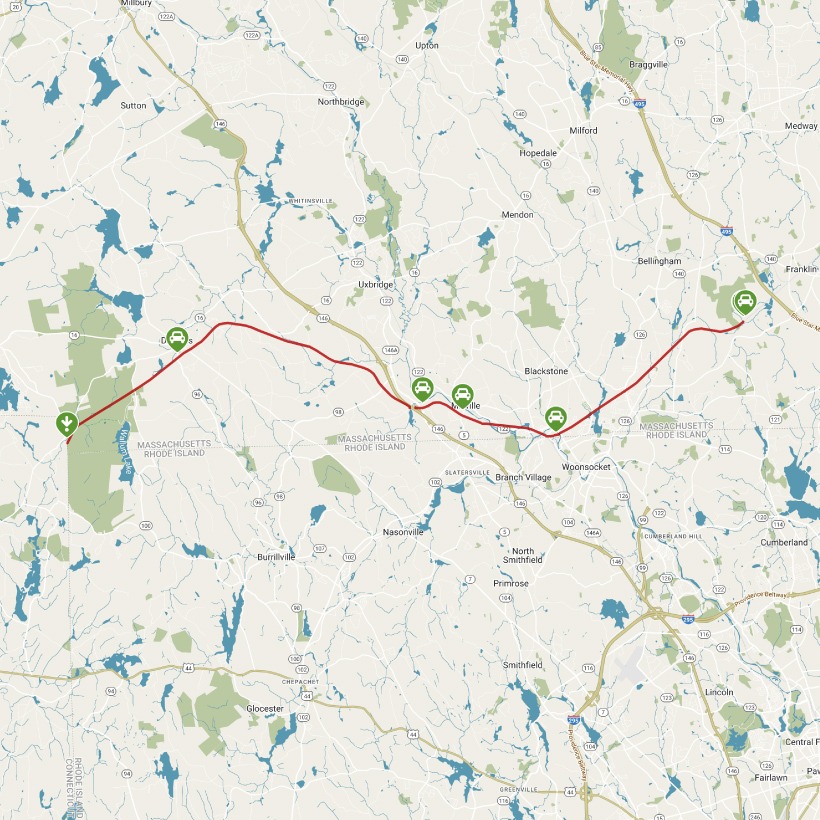 Southern New England Trunkline Trail Map