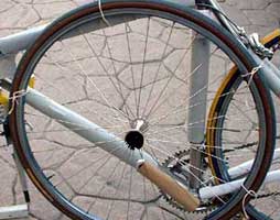 tying the bike and wheel together