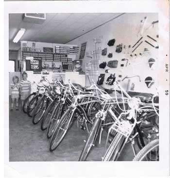 Inside the bike shop