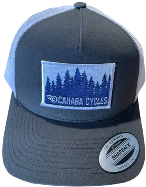 Cahaba Cycles Trucker Hat Grey Woods 
