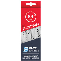 Blue Sports Platinum non-Waxed Hockey Skate Laces - White - COPY