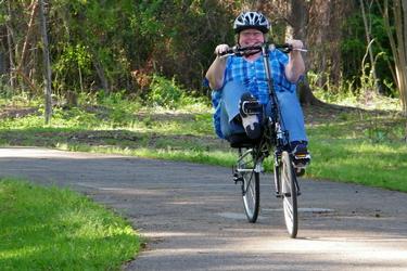 Happy recumbent rider